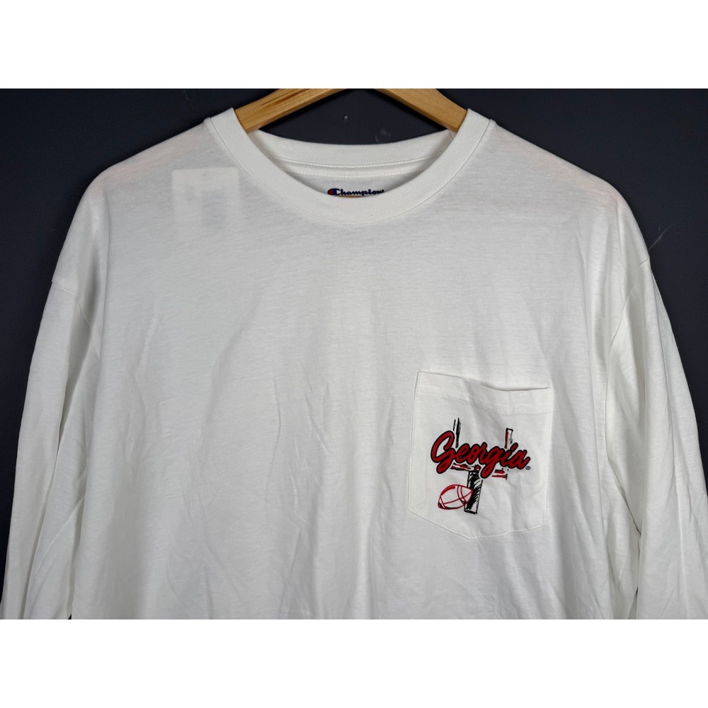 NWT Champion Mens XL Georgia Bulldogs Hunker Down Long Sleeve T-Shirt White